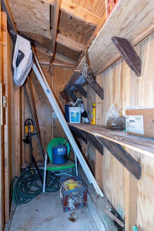 view of unfinished attic