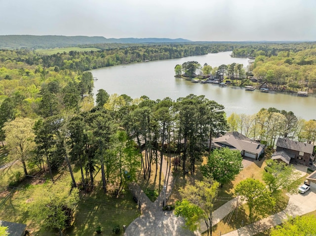 166 Heatherwood, Hot Springs, AR 71913 - birds eye view of property featuring a water view and a view of trees