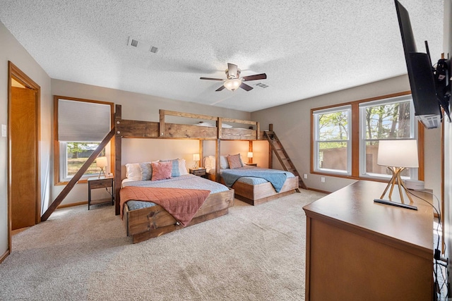 166 Heatherwood, Hot Springs, AR 71913 - bedroom with a textured ceiling, baseboards, visible vents, and carpet floors
