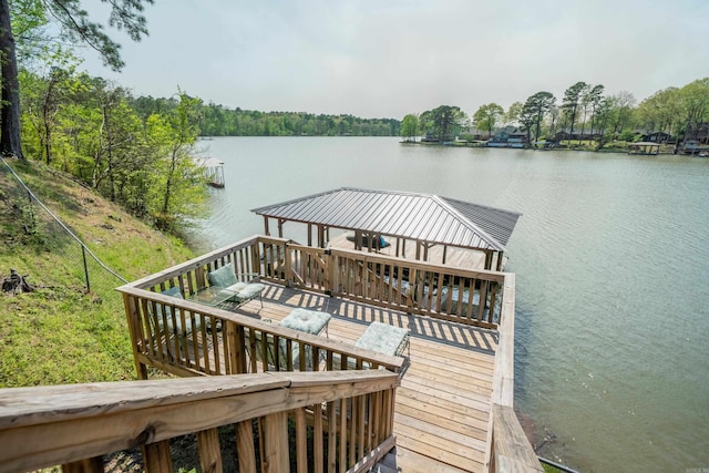 166 Heatherwood, Hot Springs, AR 71913 - dock area with a water view and a gazebo