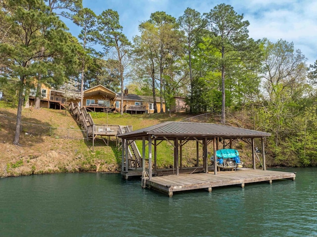 166 Heatherwood, Hot Springs, AR 71913 - dock area with a water view and stairs