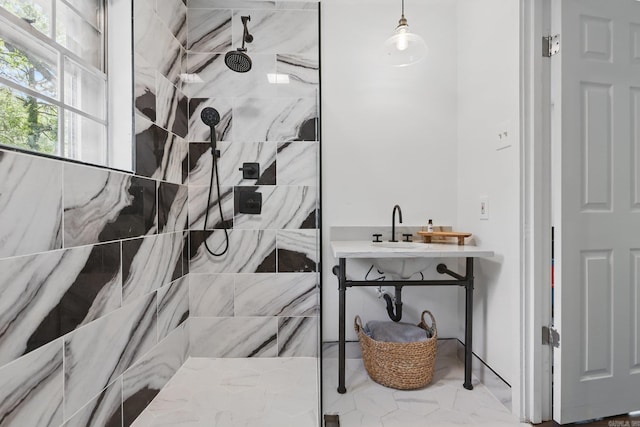 full bathroom with walk in shower