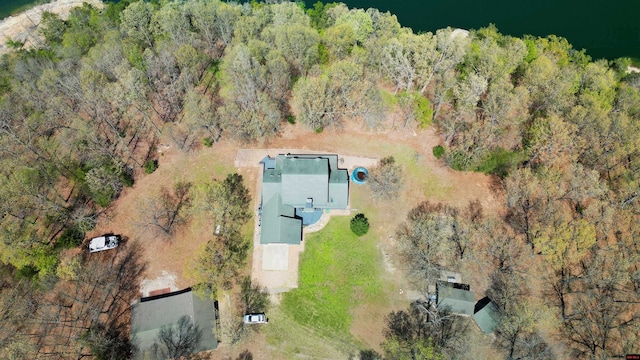 drone / aerial view with a view of trees