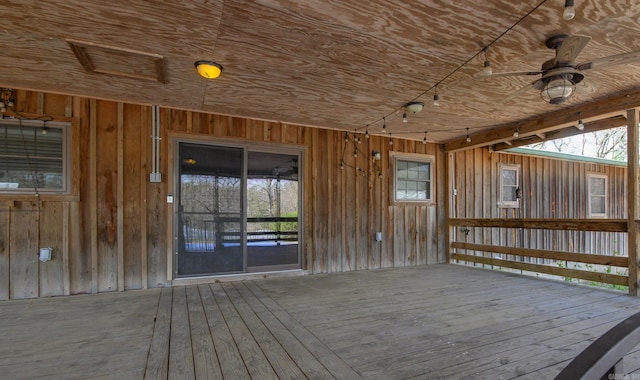 1295 Polk Road 47, Mena, AR 71953 - wooden terrace with a ceiling fan