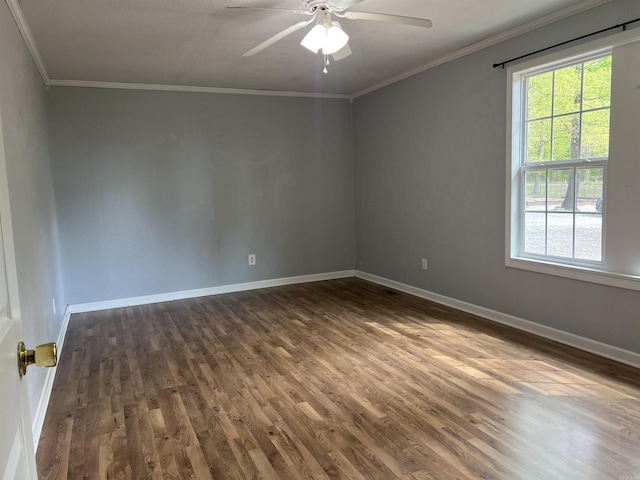 5301 Owensville Cutoff, Lonsdale, AR 72087 - empty room with dark wood-style flooring, a wealth of natural light, and crown molding