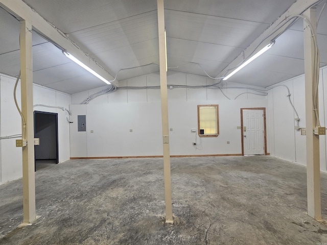 below grade area with electric panel