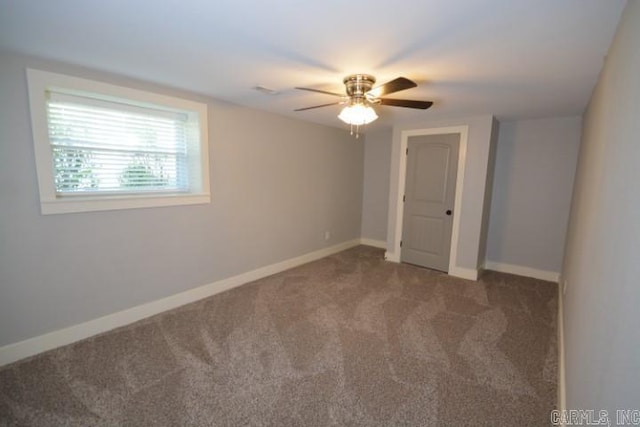 12904 Southridge Dr, Little Rock, AR 72212 - spare room with ceiling fan, carpet flooring, and baseboards