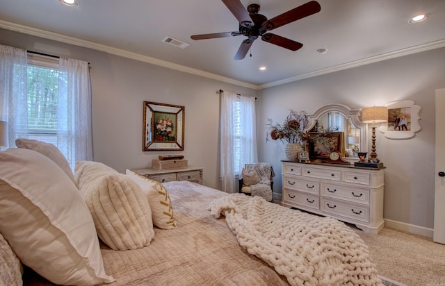2136 Avondale, Benton, AR 72019 - bedroom with recessed lighting, carpet, visible vents, and multiple windows