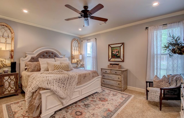 2136 Avondale, Benton, AR 72019 - bedroom featuring recessed lighting, visible vents, light colored carpet, and multiple windows