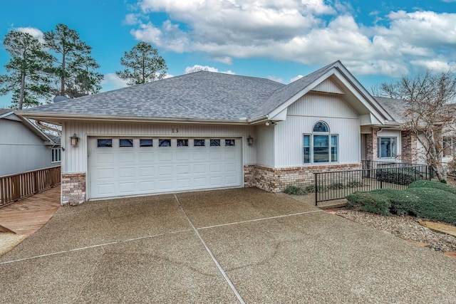 13 Arista Ln, Hot Springs Village, AR 71909 - ranch-style home featuring an attached garage, a shingled roof, stone siding, and driveway