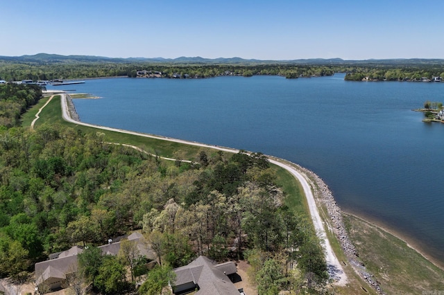 13 Arista Ln, Hot Springs Village, AR 71909 - aerial view with a forest view and a water and mountain view