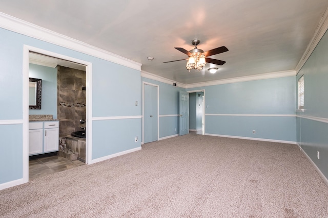124 Hiawatha Dr, Little Rock, AR 72211 - unfurnished bedroom with a ceiling fan, carpet flooring, baseboards, and ornamental molding