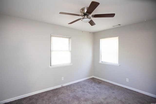 7204 W Wakefield Dr, Little Rock, AR 72209 - carpeted empty room with visible vents, baseboards, and a ceiling fan