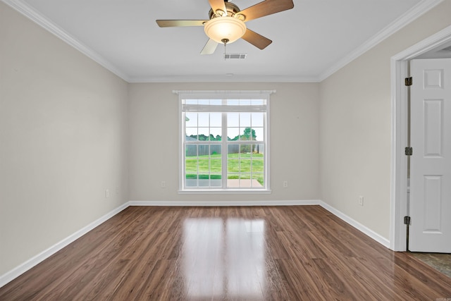 2540 Gladiola, Conway, AR 72034 - empty room with wood finished floors, ceiling fan, baseboards, and visible vents