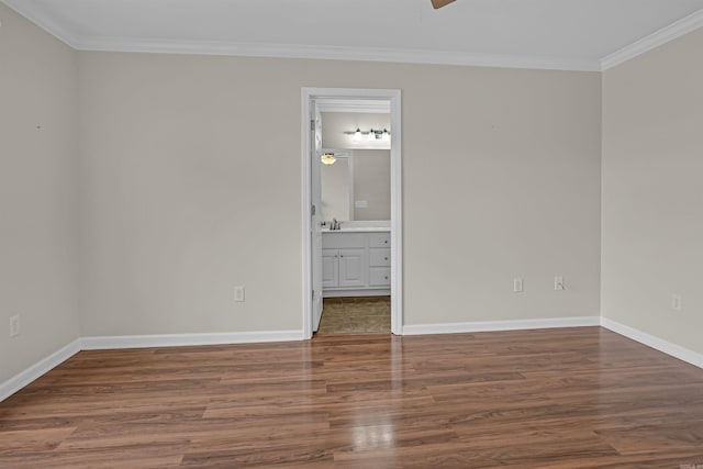 2540 Gladiola, Conway, AR 72034 - empty room with ceiling fan, crown molding, and wood finished floors