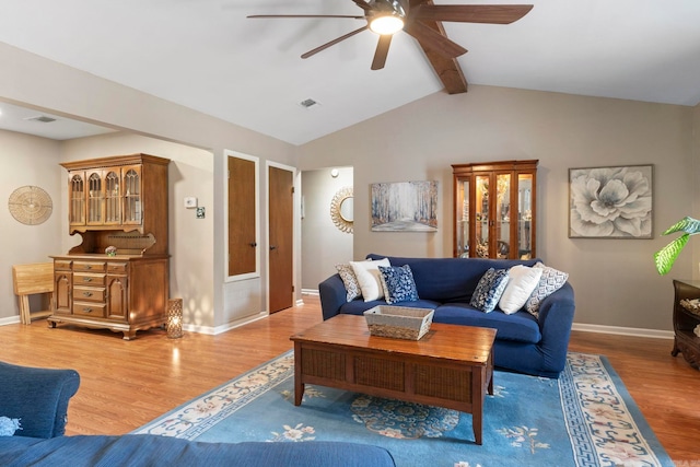 16 Valley Rd, Cabot, AR 72023 - living room featuring visible vents, ceiling fan, and wood finished floors