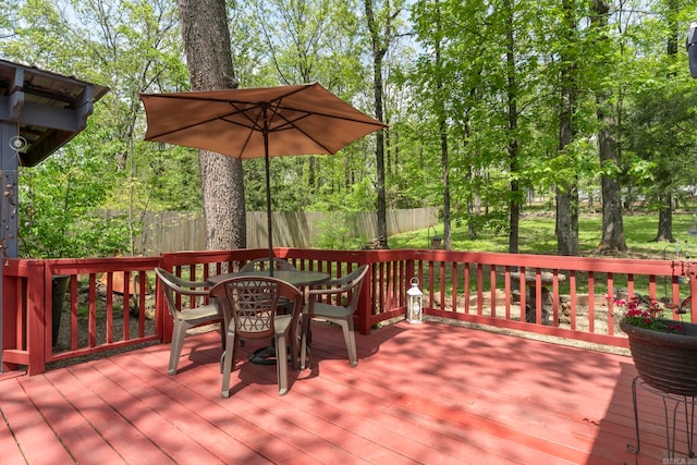 16 Valley Rd, Cabot, AR 72023 - deck featuring fence and outdoor dining area