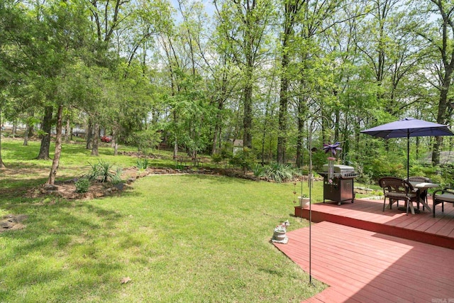 16 Valley Rd, Cabot, AR 72023 - view of yard featuring outdoor dining space and a wooden deck
