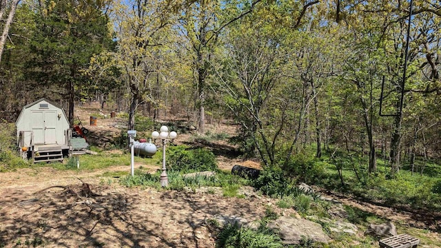 1012 Fairwater Cir, Horseshoe Bend, AR 72512 - view of yard with a shed and an outdoor structure