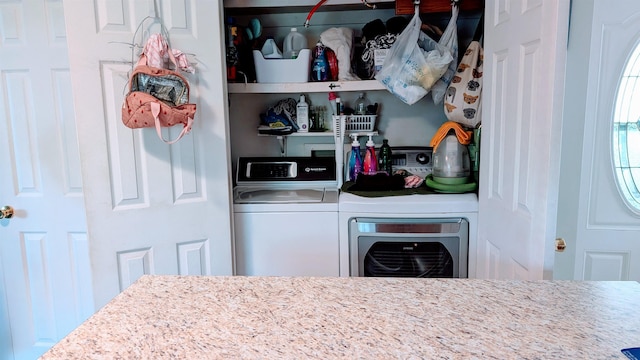 1012 Fairwater Cir, Horseshoe Bend, AR 72512 - interior space with washing machine and dryer and laundry area