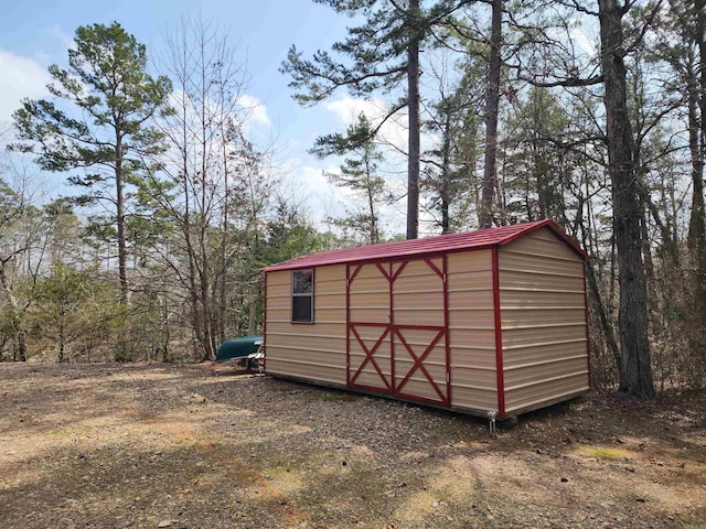 view of shed