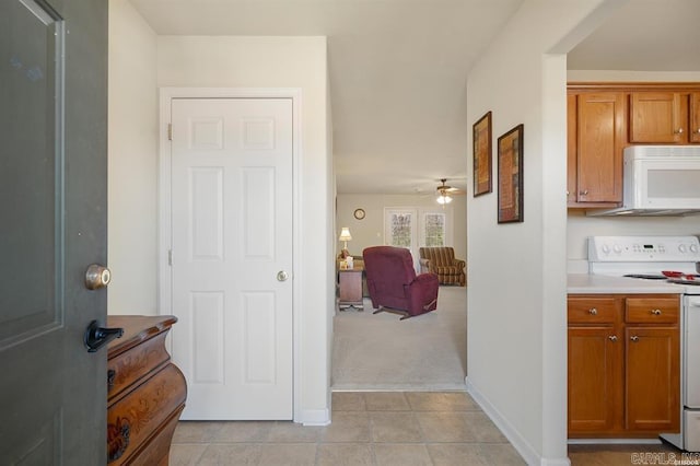 1100 Woodlawn Ave Unit K-61, Hot Springs, AR 71913 - corridor with light tile patterned floors, baseboards, and light carpet