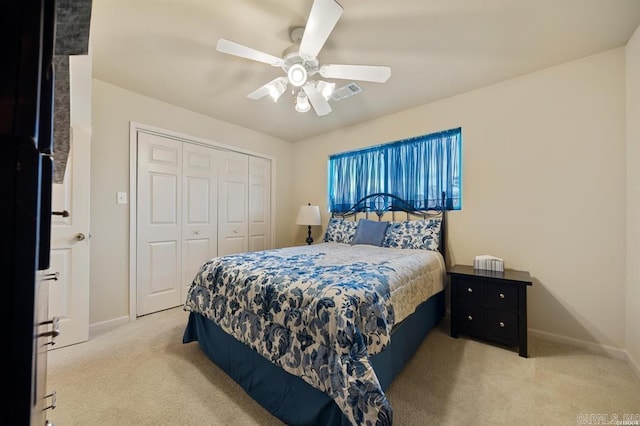 1100 Woodlawn Ave Unit K-61, Hot Springs, AR 71913 - bedroom with a closet, carpet flooring, visible vents, and baseboards