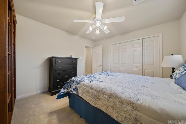 1100 Woodlawn Ave Unit K-61, Hot Springs, AR 71913 - carpeted bedroom with a closet, baseboards, and a ceiling fan