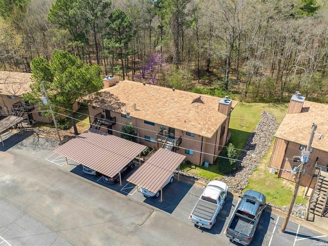 1100 Woodlawn Ave Unit K-61, Hot Springs, AR 71913 - birds eye view of property featuring a wooded view