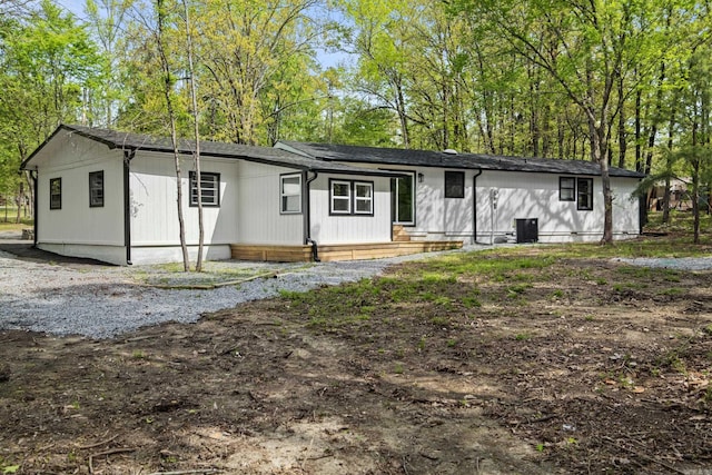 view of front of home featuring central AC unit