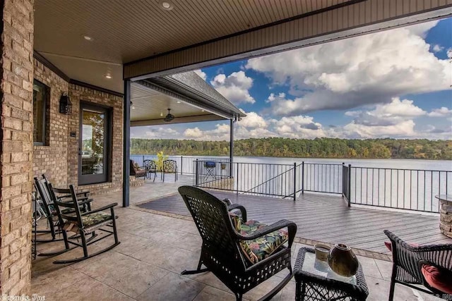 6550 Westminster, Benton, AR 72019 - view of patio with a water view and a forest view