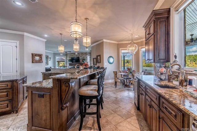 6550 Westminster, Benton, AR 72019 - bar with recessed lighting, plenty of natural light, baseboards, and a sink