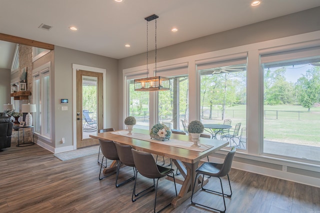234 Barrett Ln, Cabot, AR 72023 - dining space with visible vents, a wealth of natural light, and recessed lighting