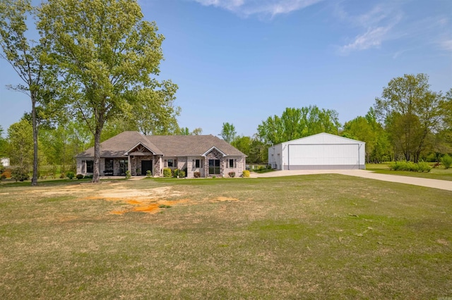 234 Barrett Ln, Cabot, AR 72023 - ranch-style home featuring an outbuilding, a garage, and a front lawn