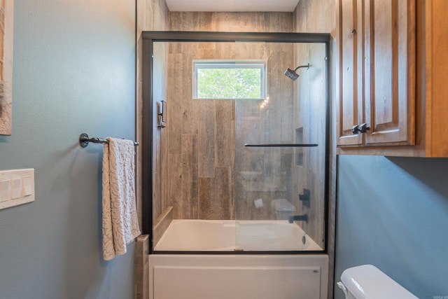 234 Barrett Ln, Cabot, AR 72023 - bathroom featuring toilet and bath / shower combo with glass door