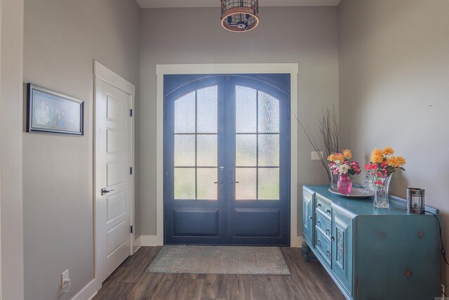 234 Barrett Ln, Cabot, AR 72023 - doorway to outside featuring dark wood-style flooring, french doors, and plenty of natural light