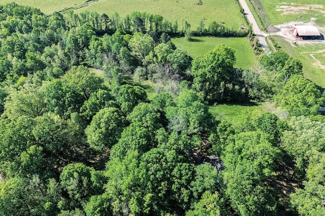 birds eye view of property featuring a rural view