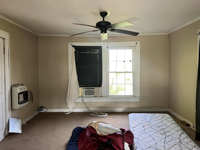 8209 Dollarway Rd, White Hall, AR 71602 - interior space featuring baseboards, cooling unit, a ceiling fan, heating unit, and carpet floors