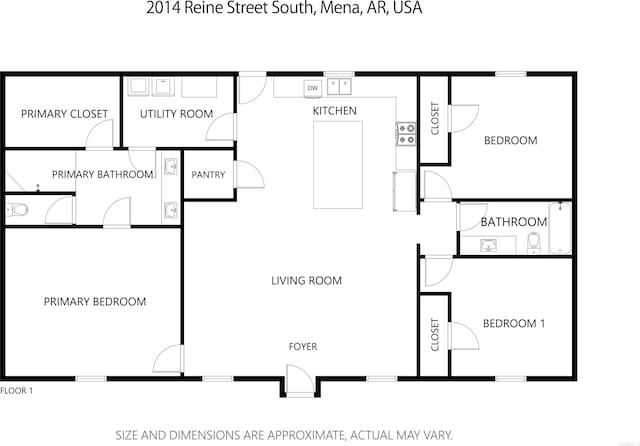 2014 S Reine St, Mena, AR 71953 - view of property floor plan