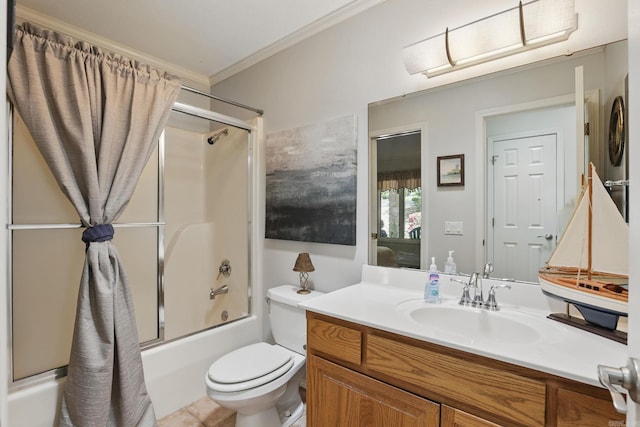 6 Narvaez Way, Hot Springs Village, AR 71909 - full bath featuring crown molding, vanity, toilet, and enclosed tub / shower combo
