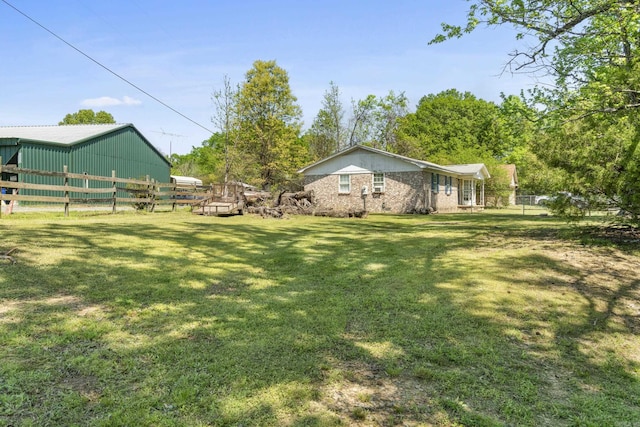 view of yard featuring fence