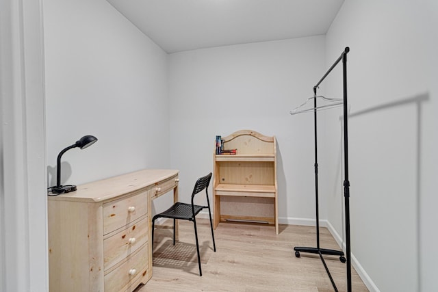 home office featuring light wood-style flooring