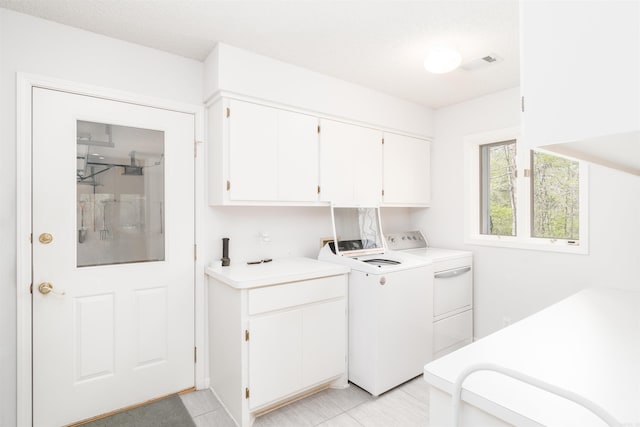 18 Fastota Ln, Hot Springs Village, AR 71909 - clothes washing area with cabinet space, independent washer and dryer, and visible vents
