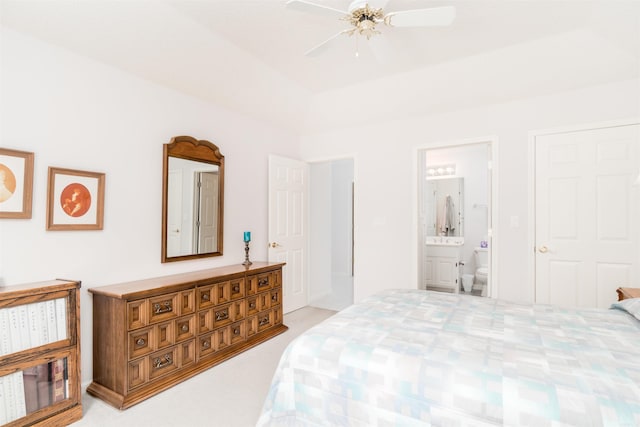 18 Fastota Ln, Hot Springs Village, AR 71909 - bedroom featuring ceiling fan and ensuite bathroom