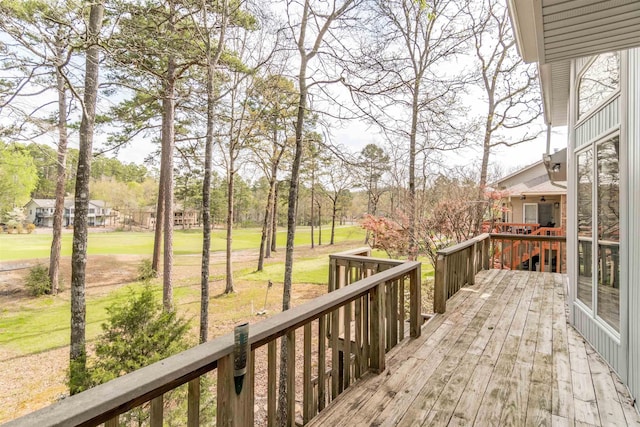 18 Fastota Ln, Hot Springs Village, AR 71909 - wooden terrace with a lawn