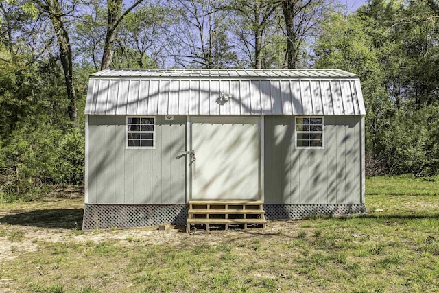 view of outbuilding with an outbuilding and entry steps
