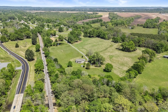 drone / aerial view featuring a rural view