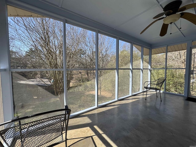 21 Belmont Dr, Little Rock, AR 72204 - unfurnished sunroom with a ceiling fan and plenty of natural light