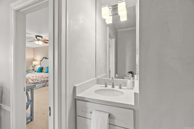 5715 Hawthorne Rd, Little Rock, AR 72207 - bathroom featuring vanity and ceiling fan