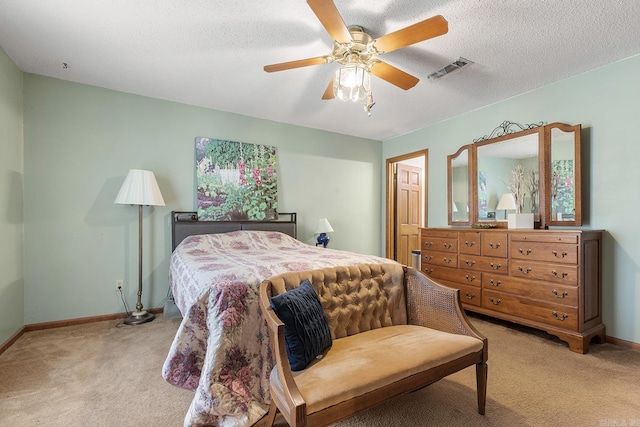 15 Falcon Dr, Sherwood, AR 72120 - bedroom featuring baseboards, a ceiling fan, visible vents, and light colored carpet
